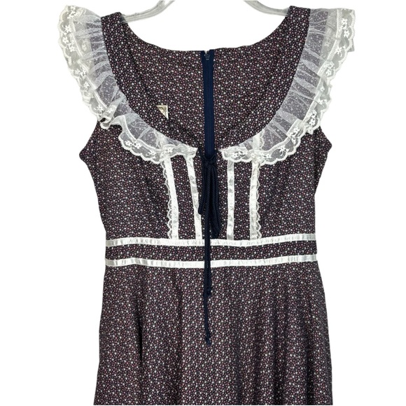 GUNNE SAX by Jessica Vintage Rare Purple Floral Prairie Dress Size 13 Sleeveless - Picture 2 of 15